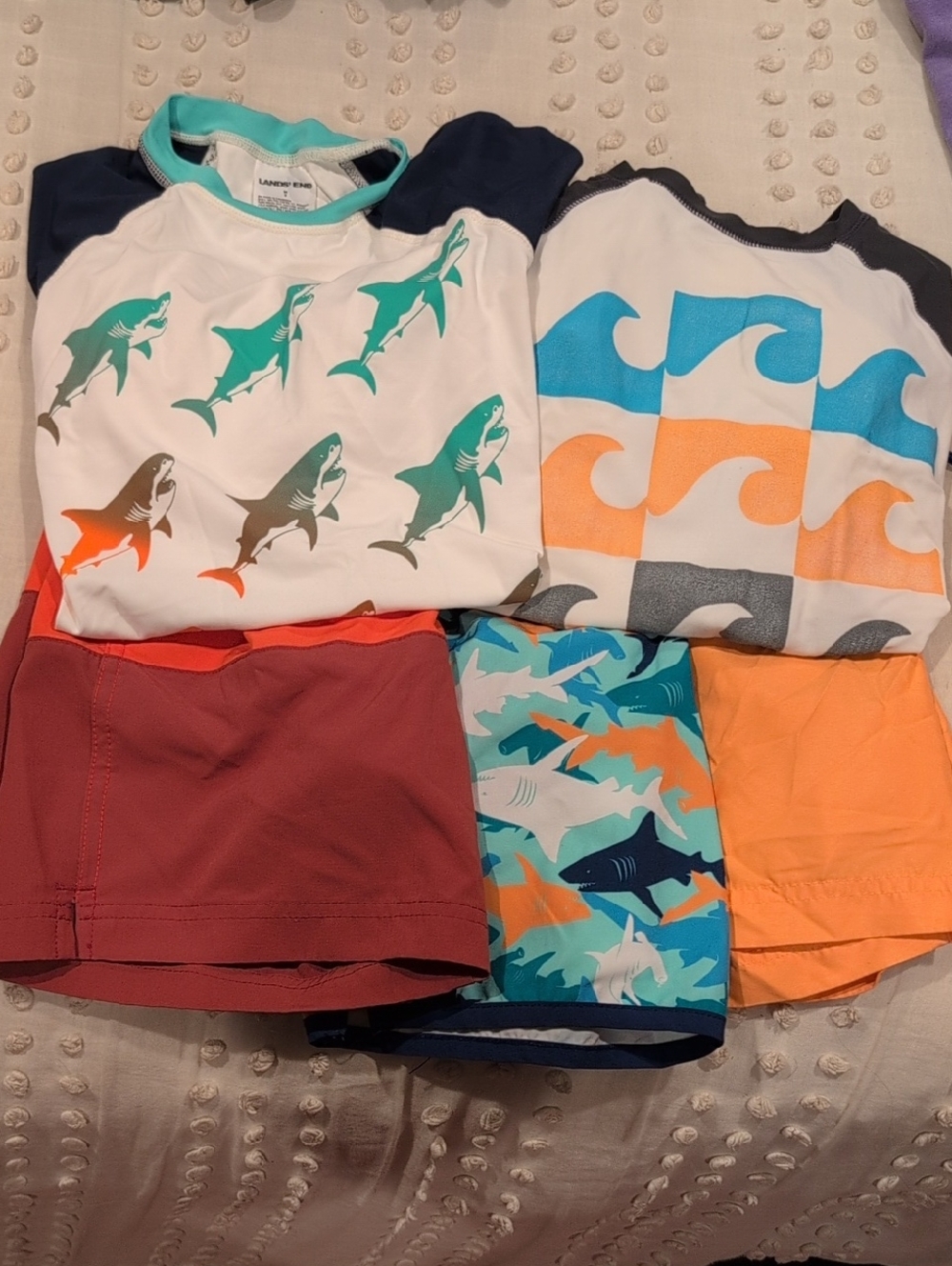 Lands' End Kids Swim Mix - White, Teal, Blue, Orange, Coral